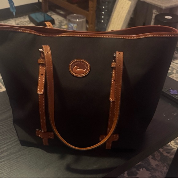 Dooney & Bourke Black and Brown Tote - Picture 2 of 7